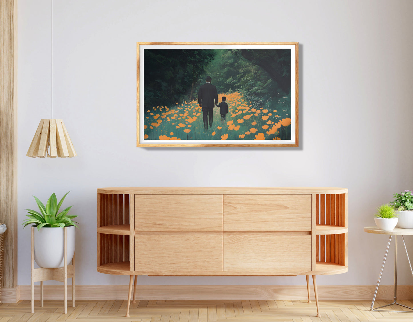Black Father and Child Path Black family wall art view 74