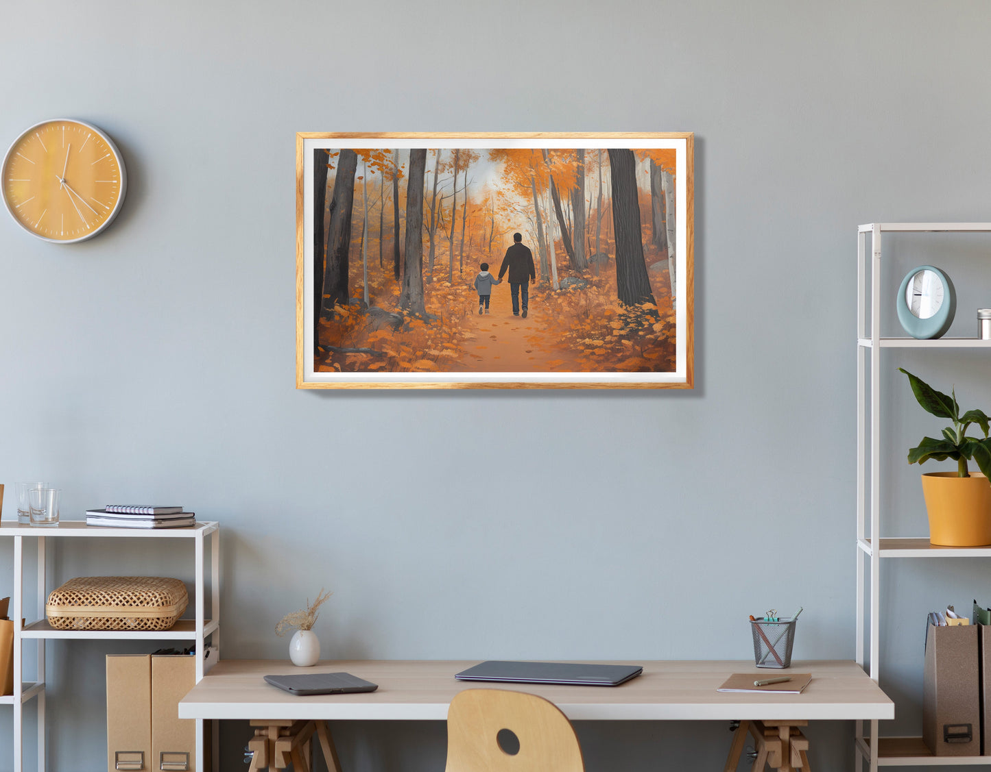 Black Father and Daughter Black man wall art view 78