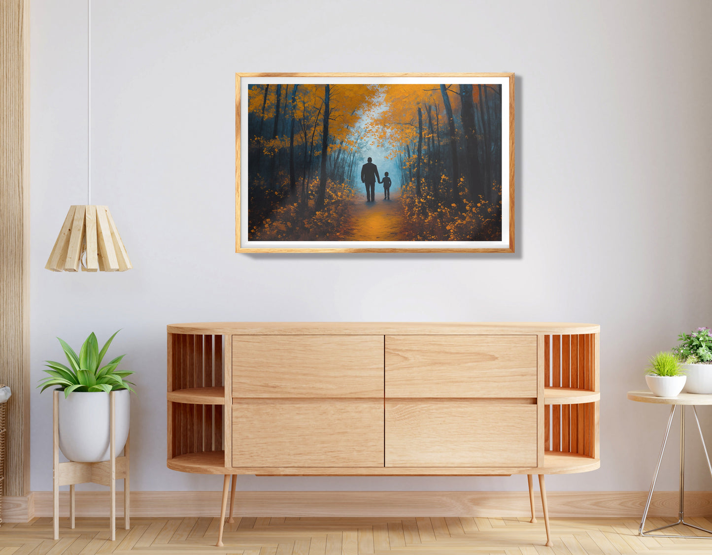 Black Father and Child Autumn Black family wall art view 74