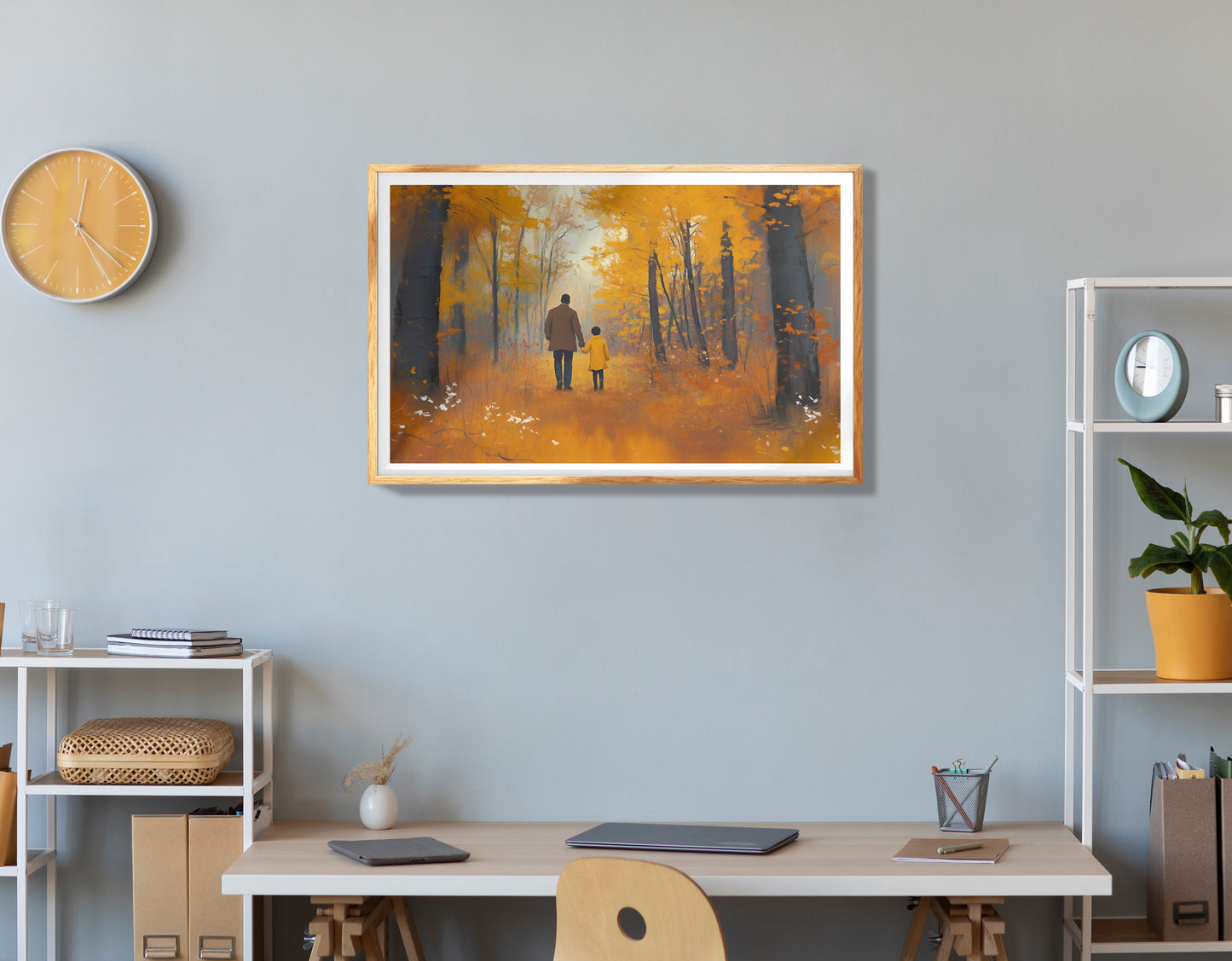 Black Father and Daughter Forest Black man wall art view 78