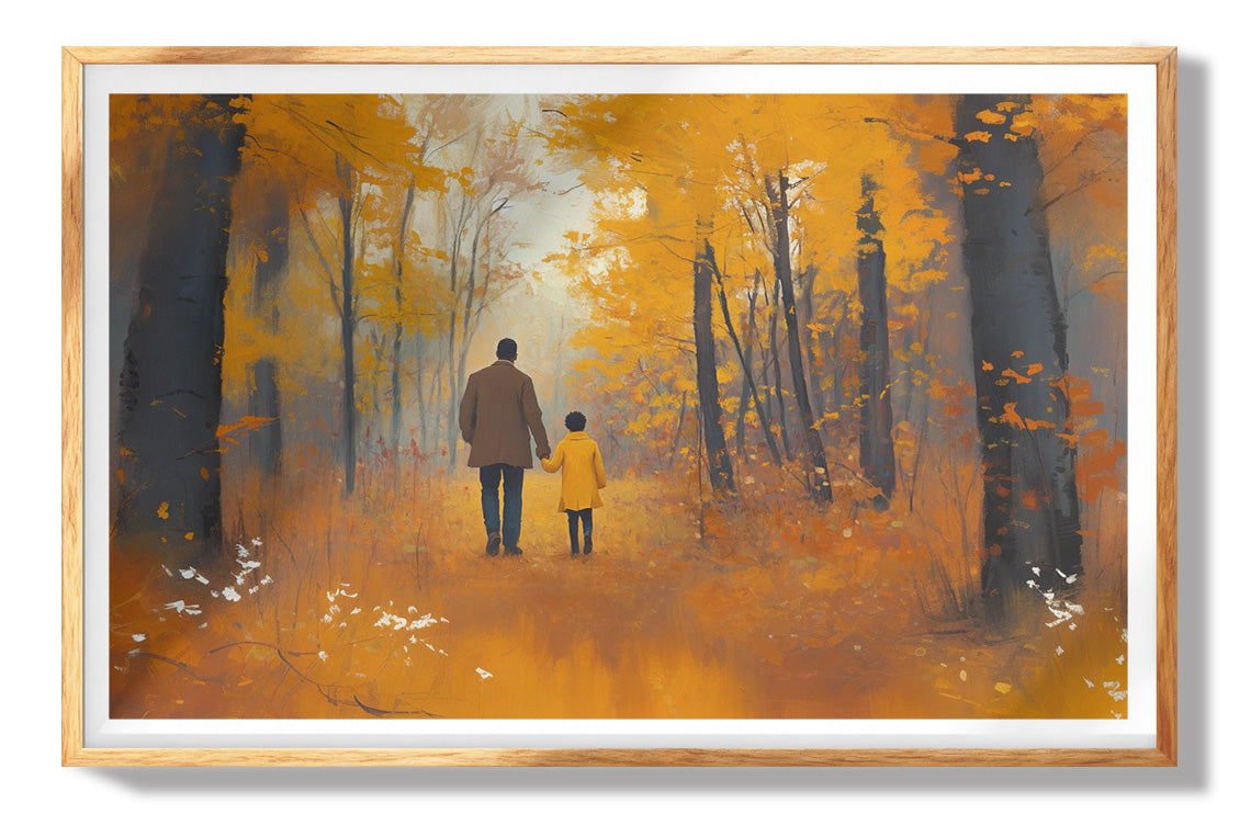 Black Father and Daughter Forest Black man wall art view 73