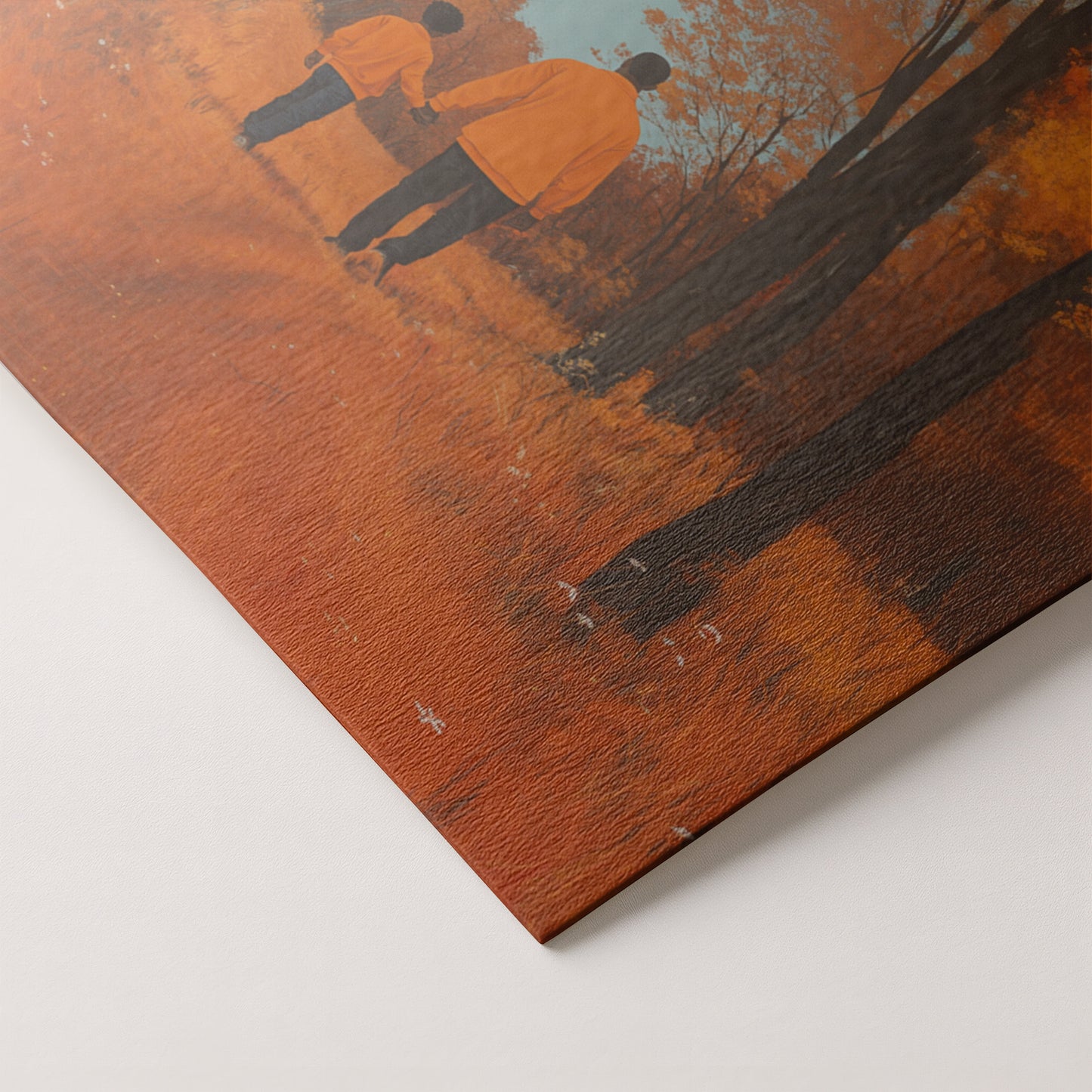 Black Father and Child Autumn Black family wall art artwork by MoomZee Artwork