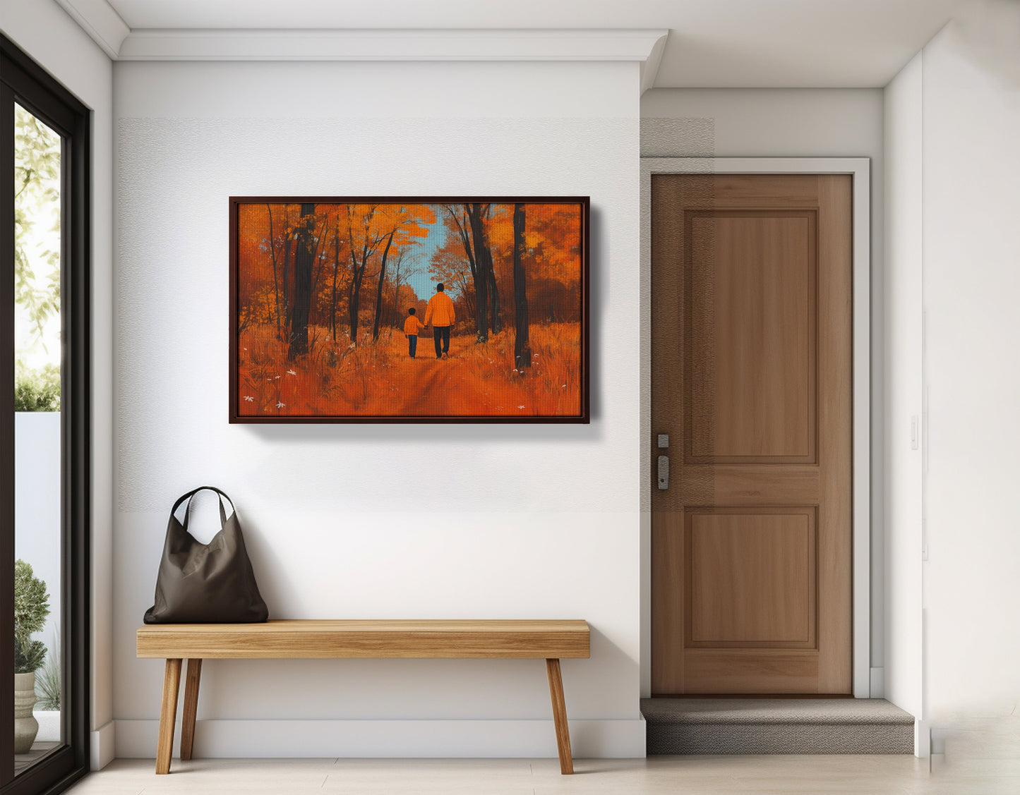 Black Father and Child Autumn Black family wall art view 35