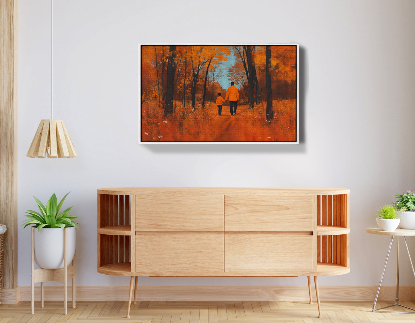 Black Father and Child Autumn Black family wall art view 62