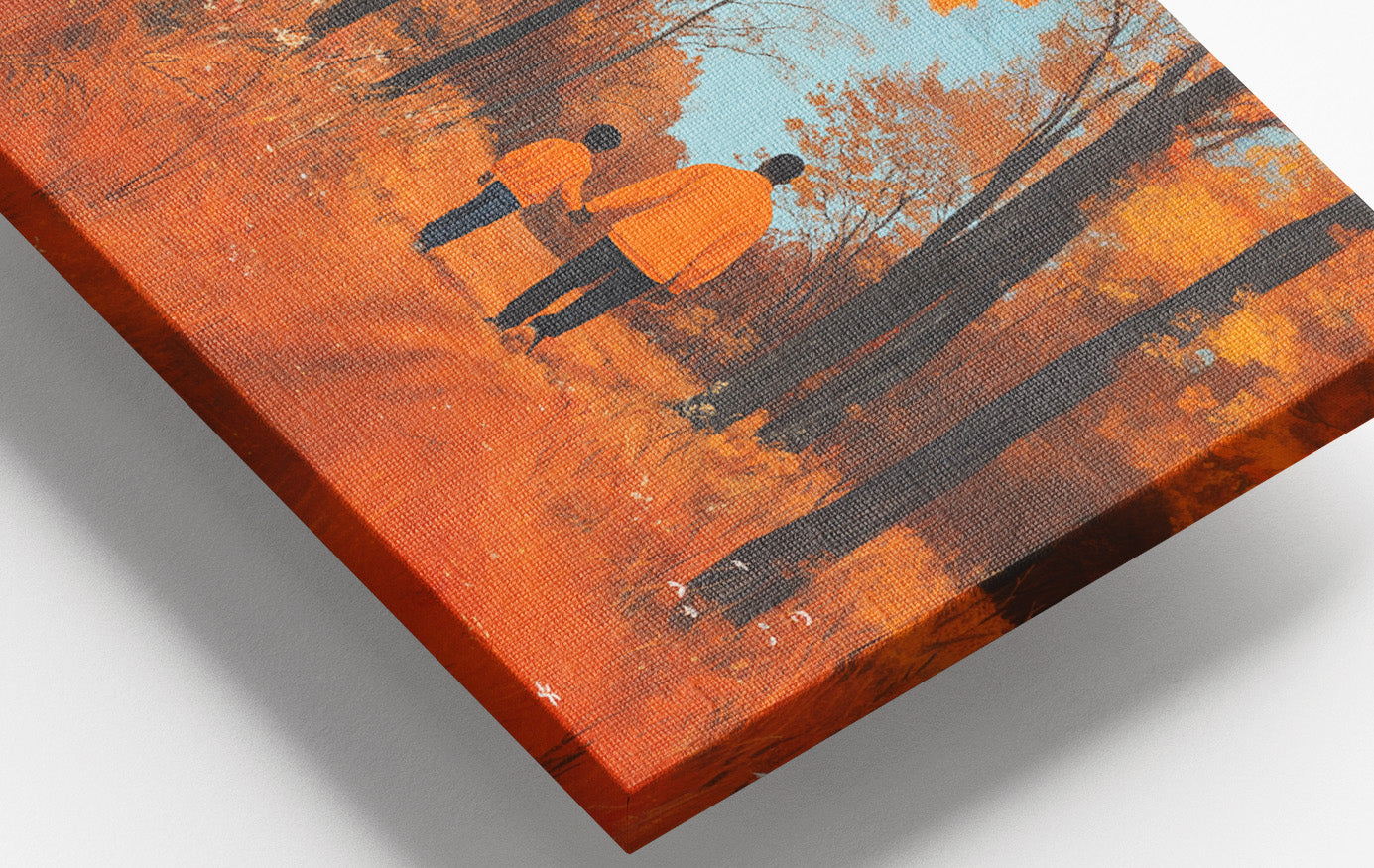 Black Father and Child Autumn Black family wall art view 16