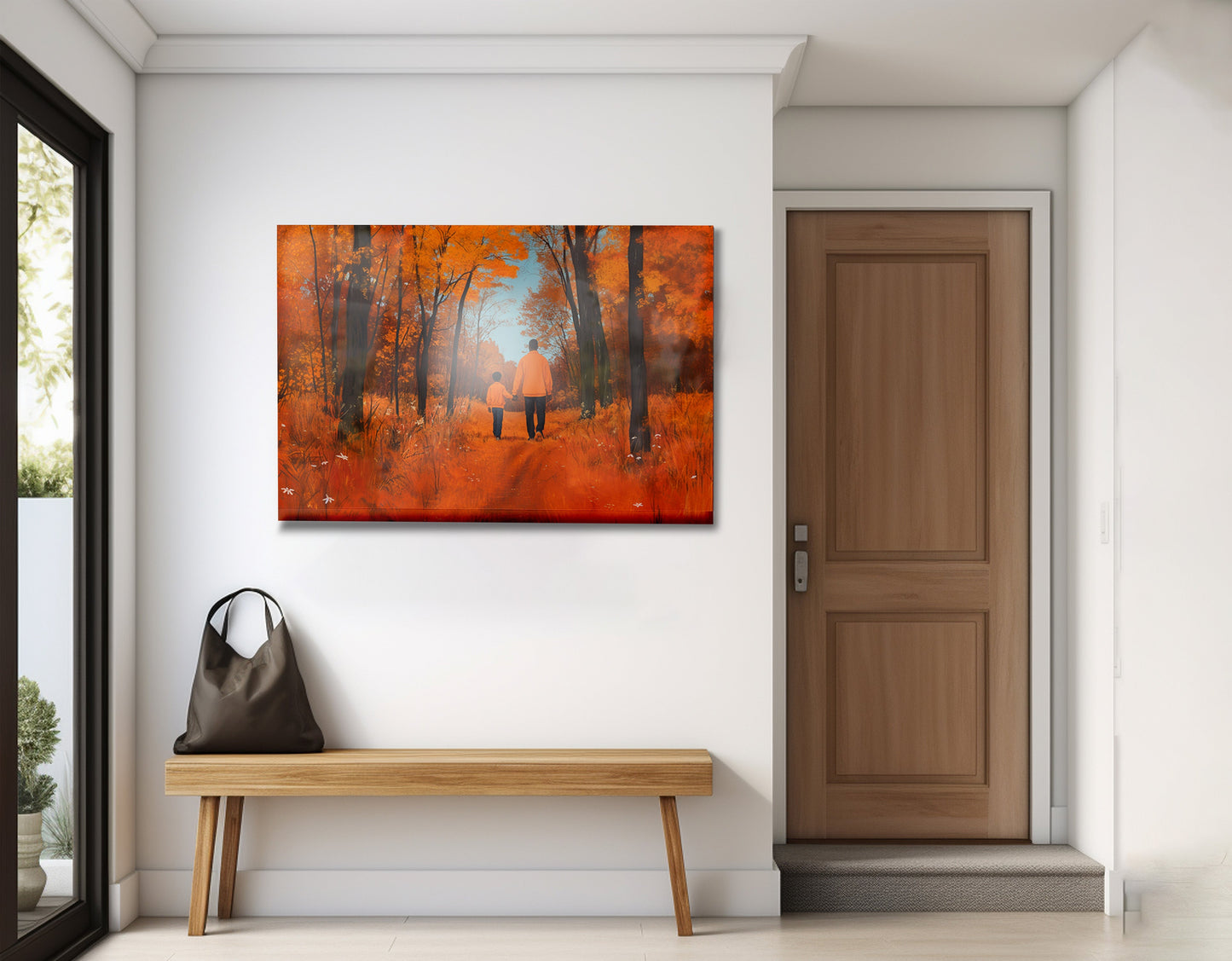 Black Father and Child Autumn Black family wall art view 23