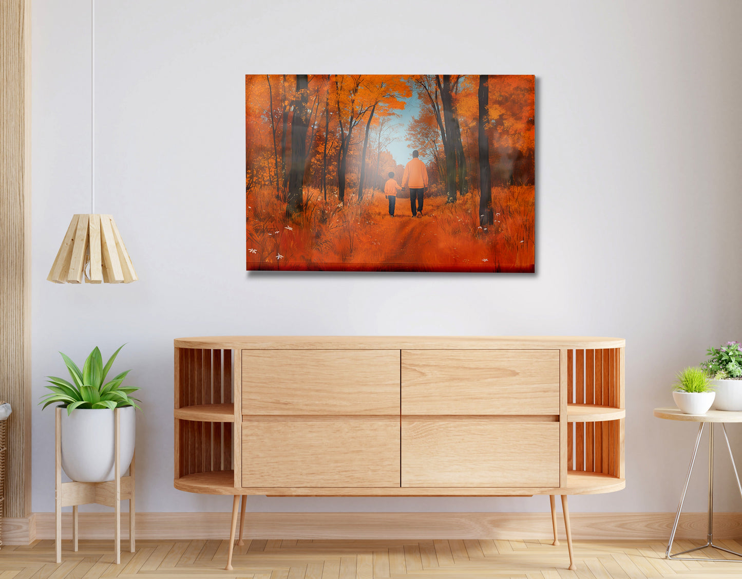 Black Father and Child Autumn Black family wall art view 20