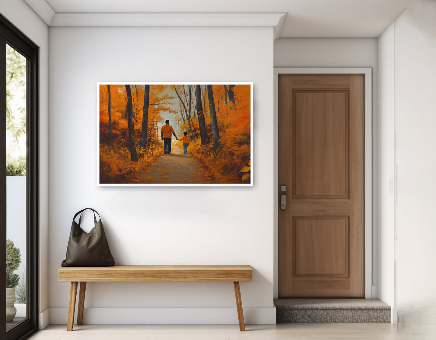 Black Father and Daughter Forest Black man wall art home decor view