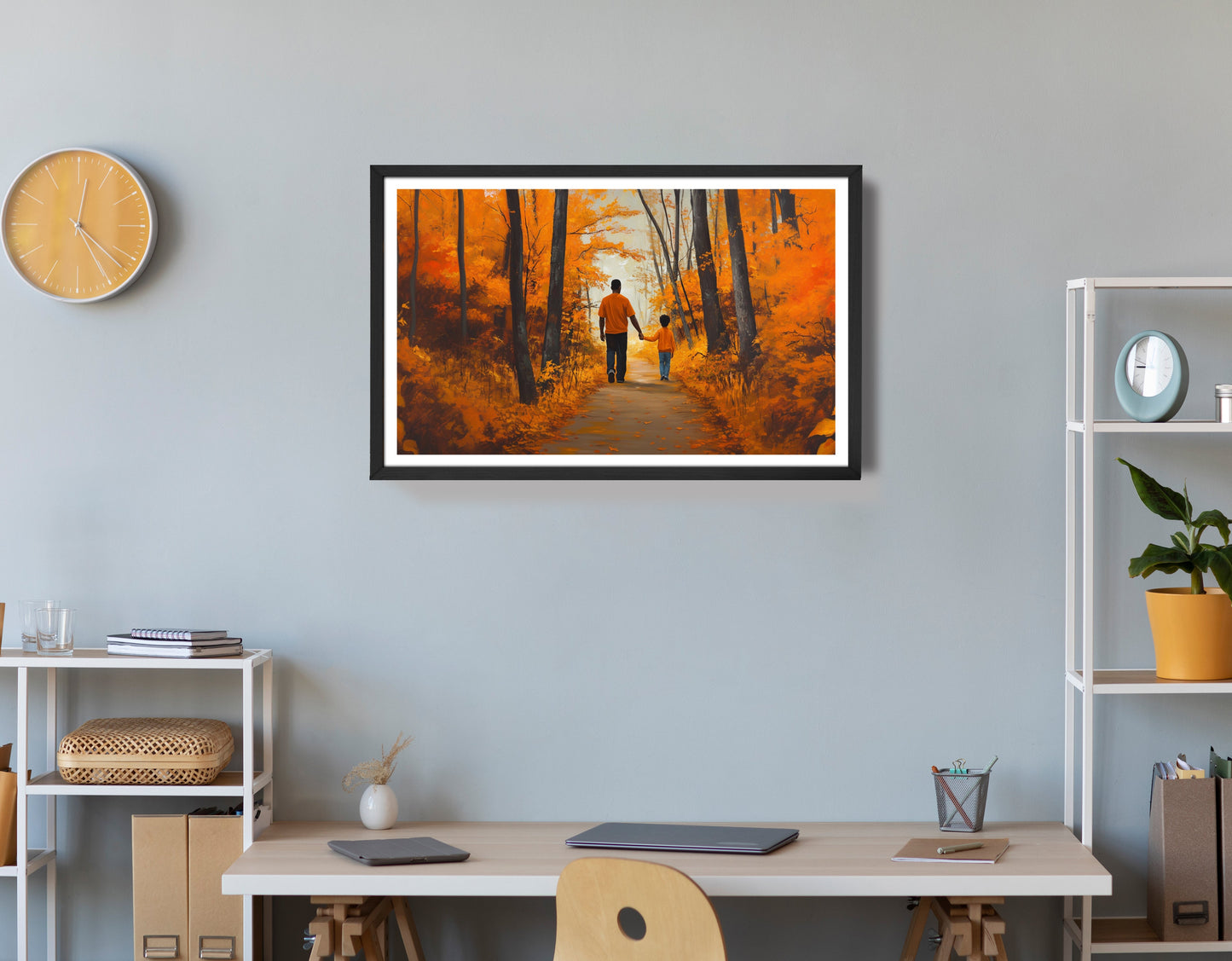 Black Father and Daughter Forest Black man wall art view 72