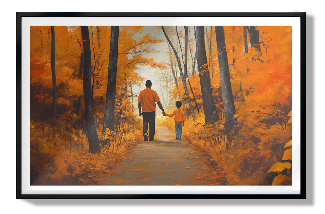 Black Father and Daughter Forest Black man wall art view 67