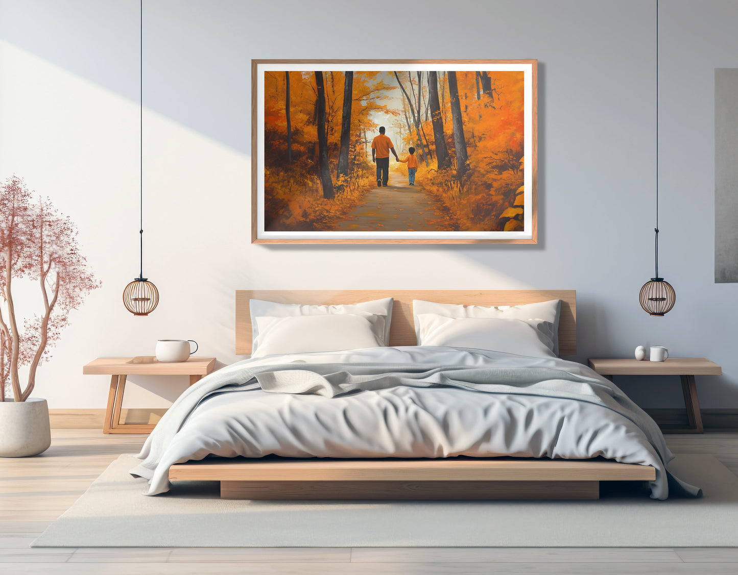 Black Father and Daughter Forest Black man wall art view 81