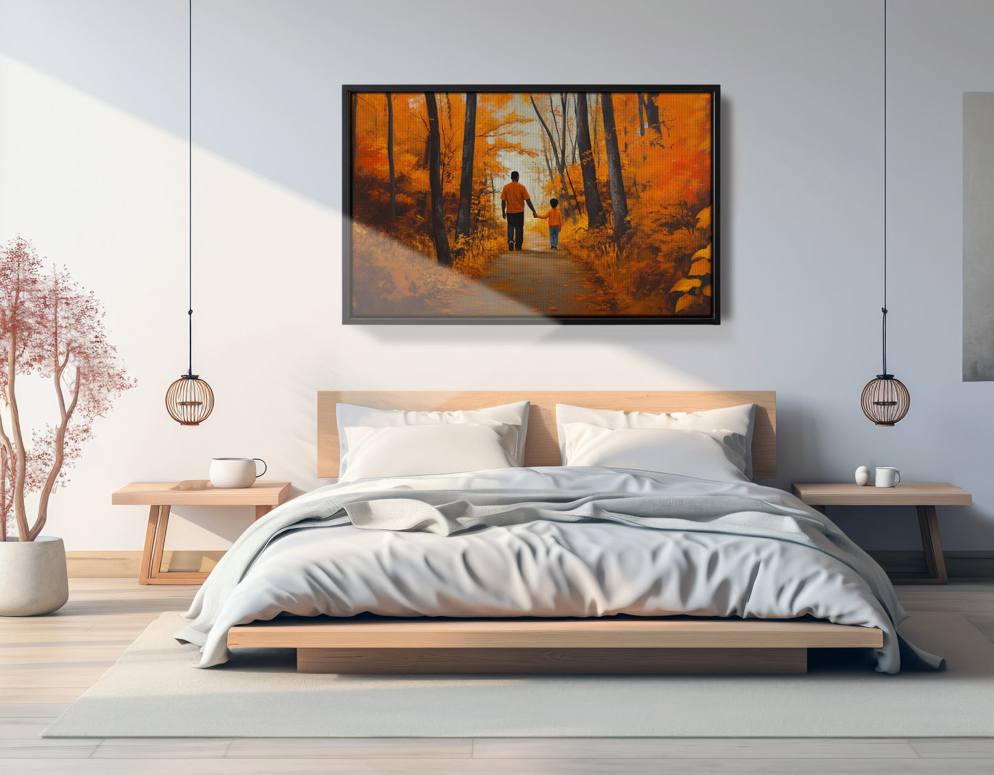 Black Father and Daughter Forest Black man wall art view 27