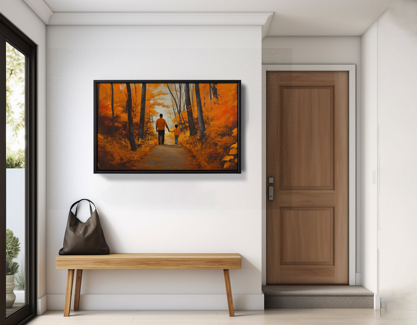 Black Father and Daughter Forest Black man wall art view 29