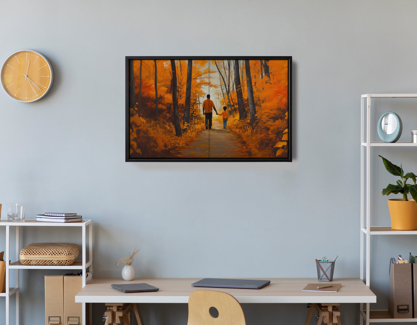 Black Father and Daughter Forest Black man wall art view 30