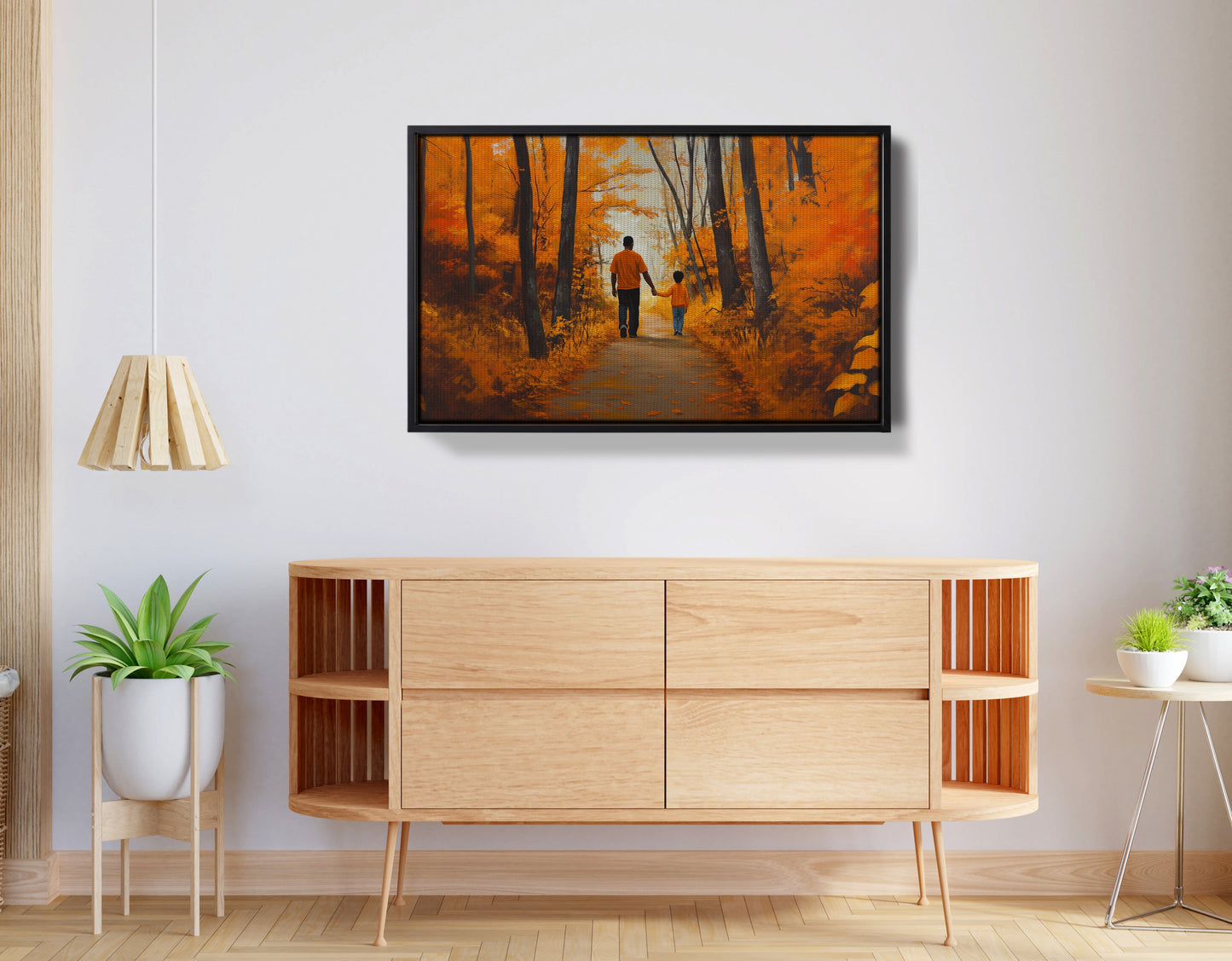 Black Father and Daughter Forest Black man wall art view 26