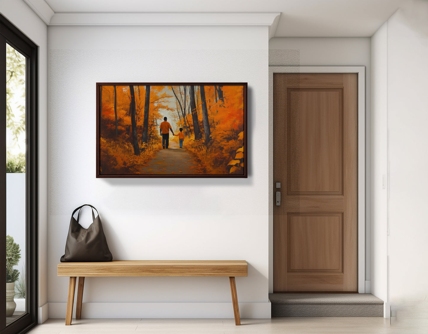 Black Father and Daughter Forest Black man wall art view 35