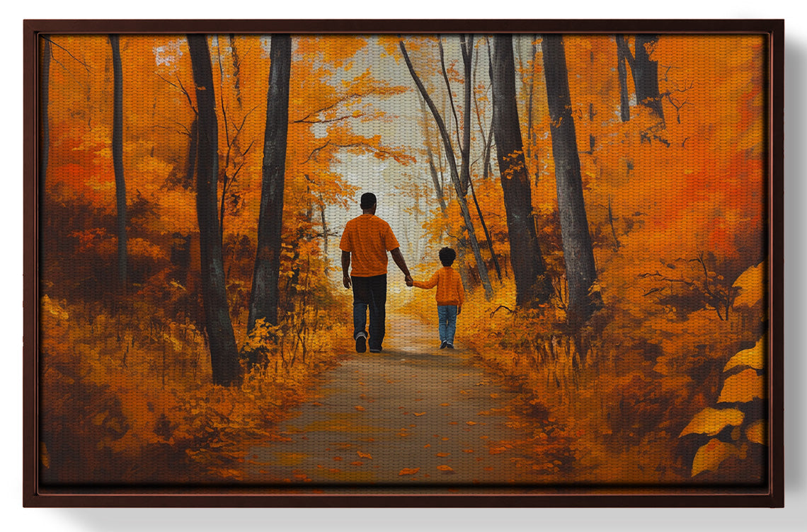 Black Father and Daughter Forest Black man wall art view 31