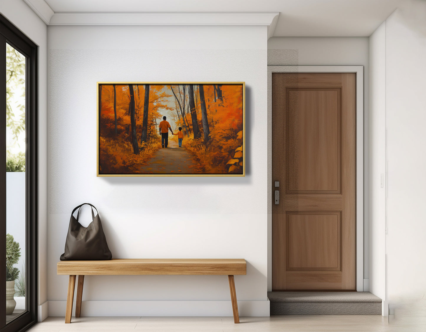 Black Father and Daughter Forest Black man wall art view 41