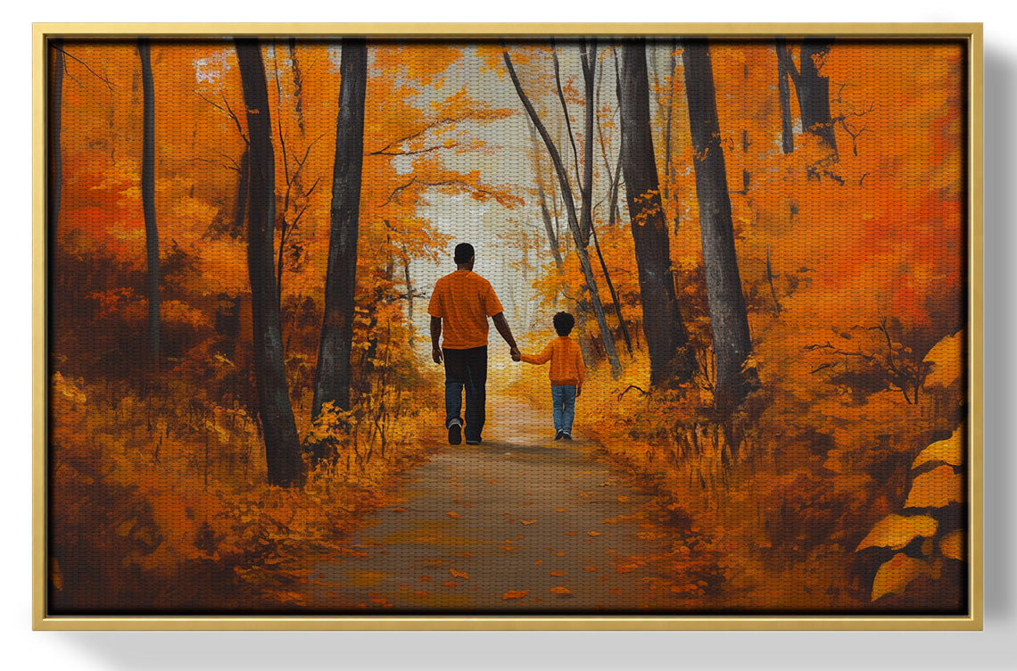 Black Father and Daughter Forest Black man wall art view 37