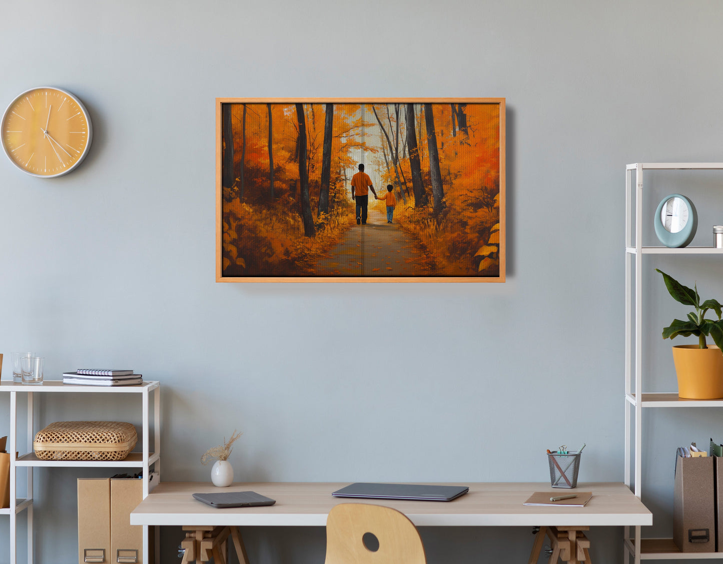 Black Father and Daughter Forest Black man wall art view 48