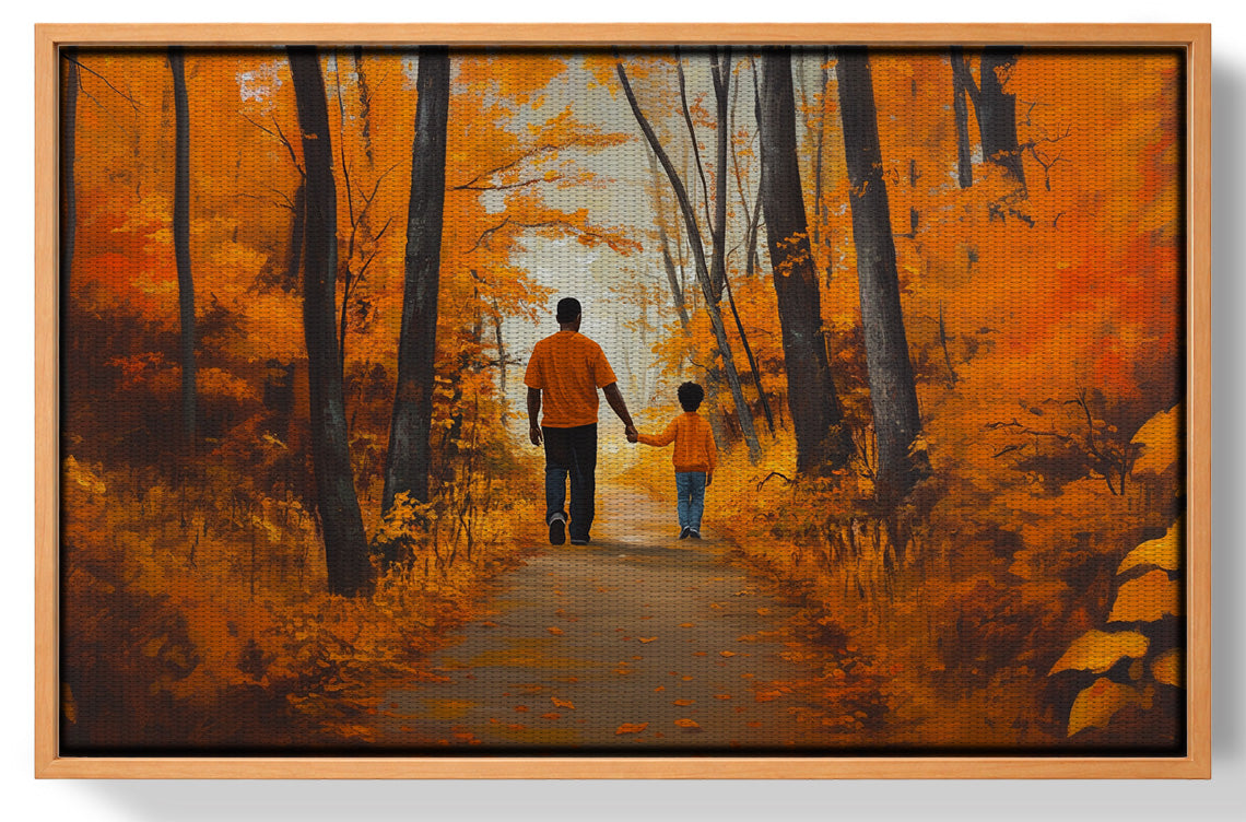 Black Father and Daughter Forest Black man wall art view 43
