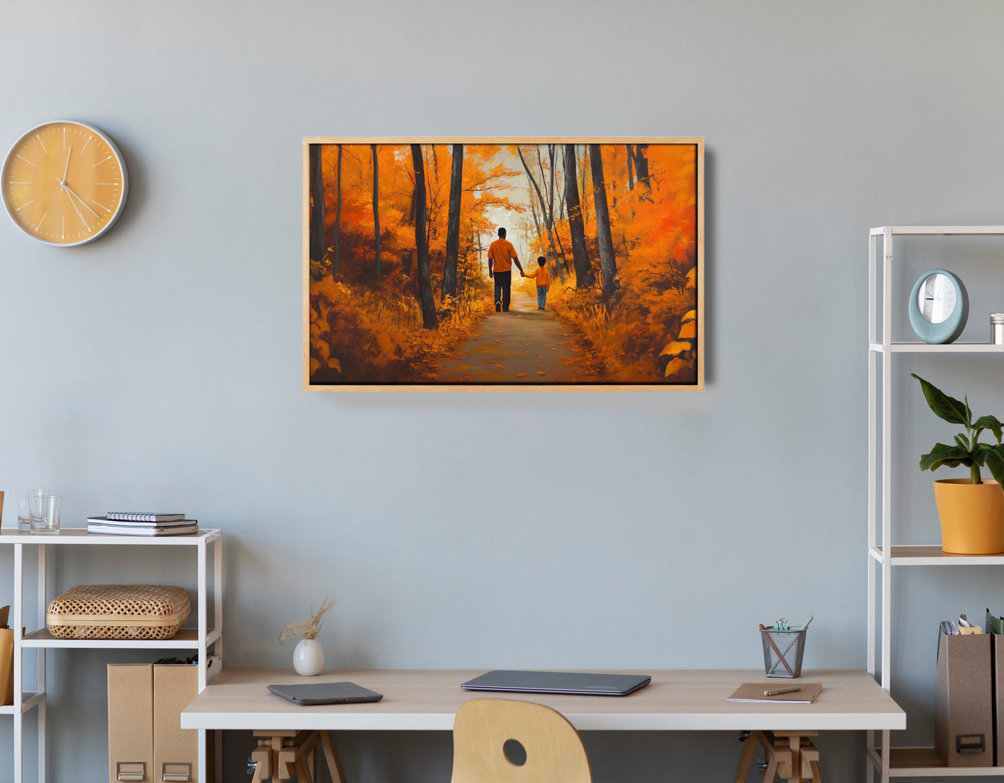 Black Father and Daughter Forest Black man wall art view 54