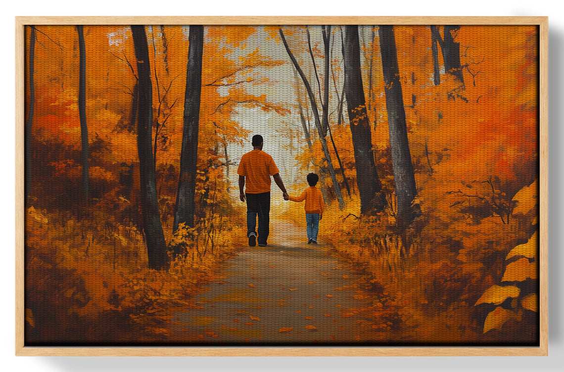 Black Father and Daughter Forest Black man wall art view 49