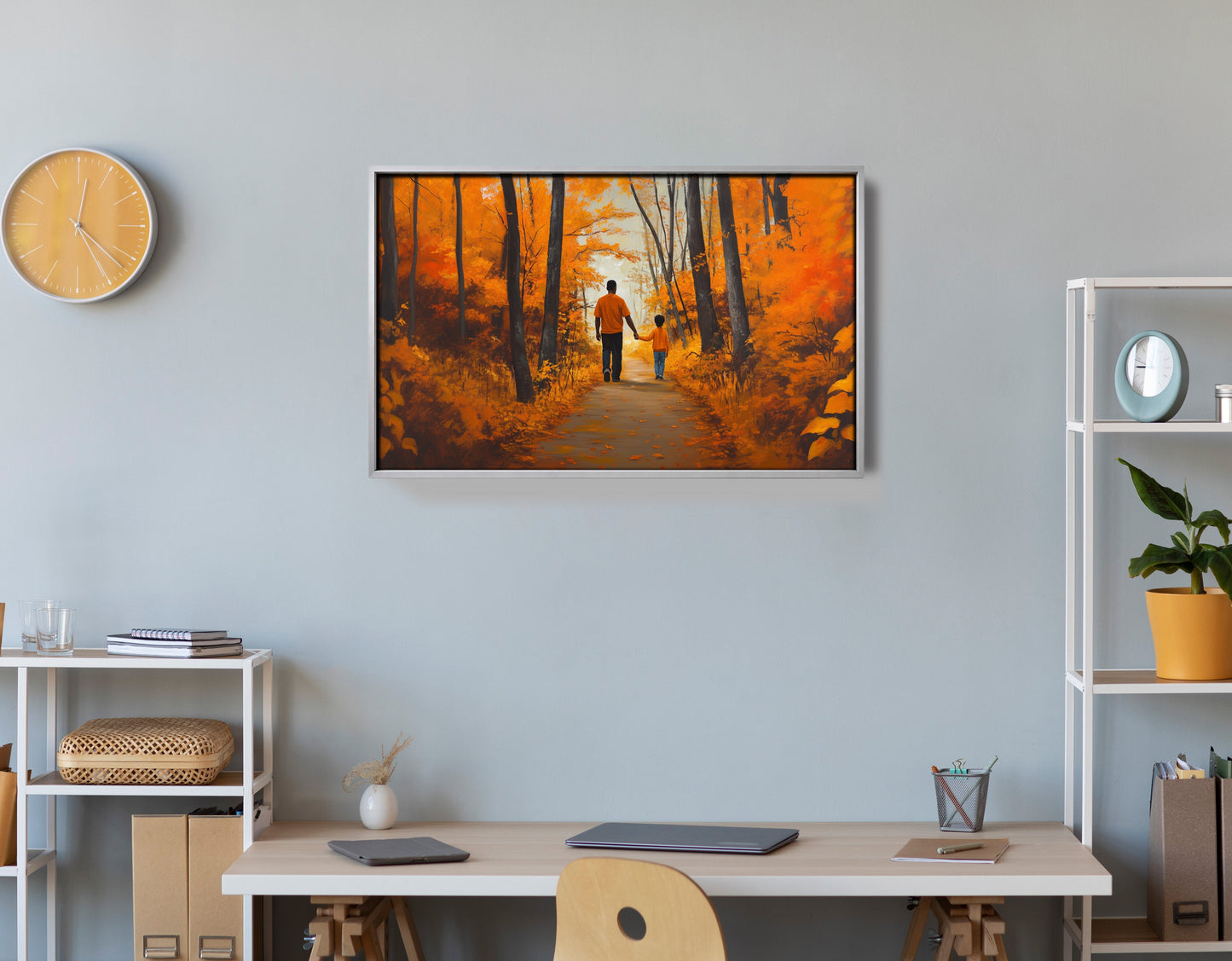 Black Father and Daughter Forest Black man wall art view 60