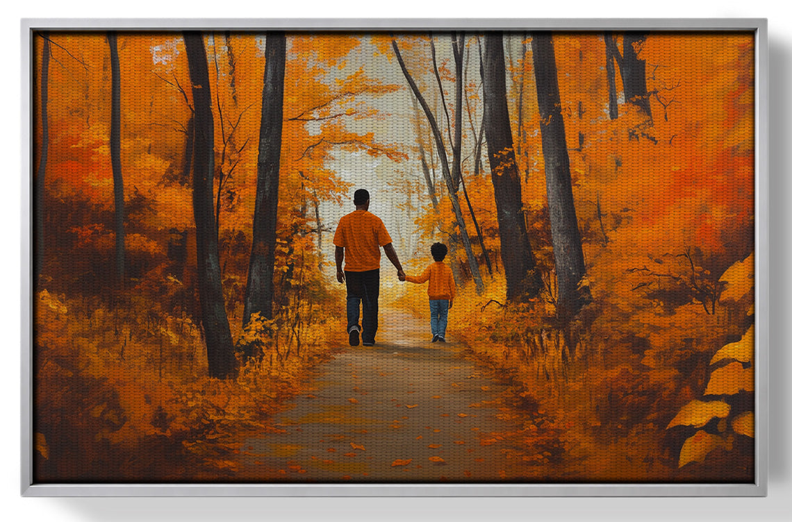 Black Father and Daughter Forest Black man wall art view 55