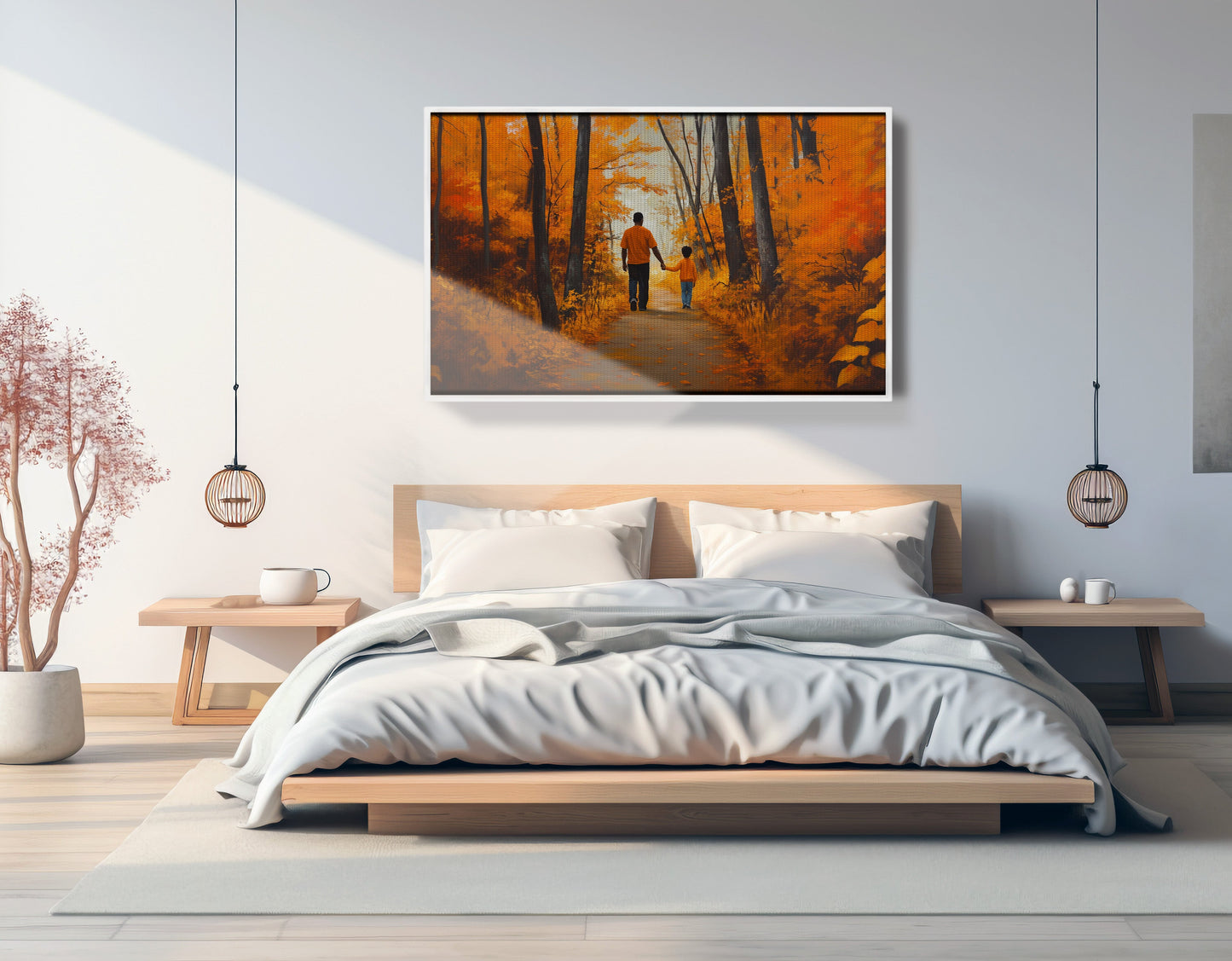 Black Father and Daughter Forest Black man wall art view 63