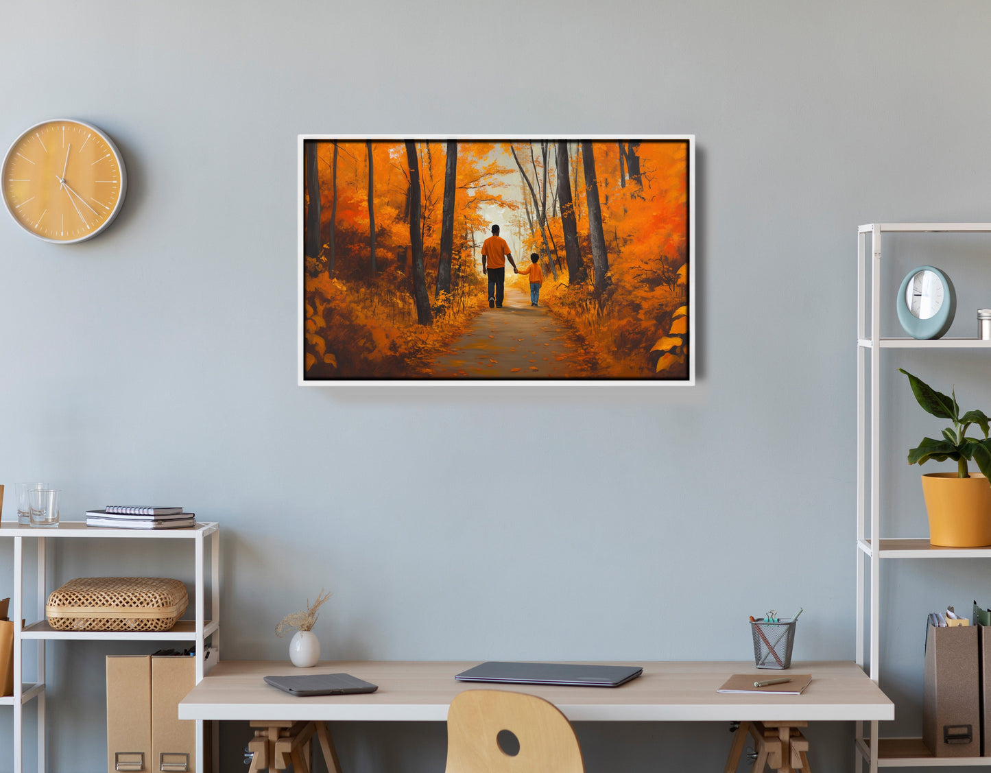 Black Father and Daughter Forest Black man wall art view 66