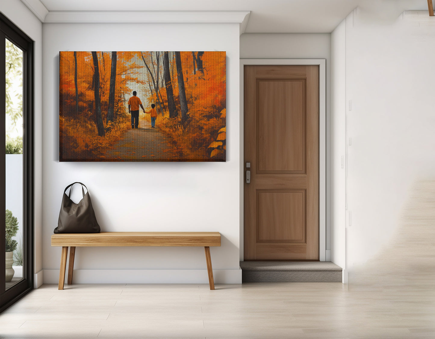 Black Father and Daughter Forest Black man wall art view 17