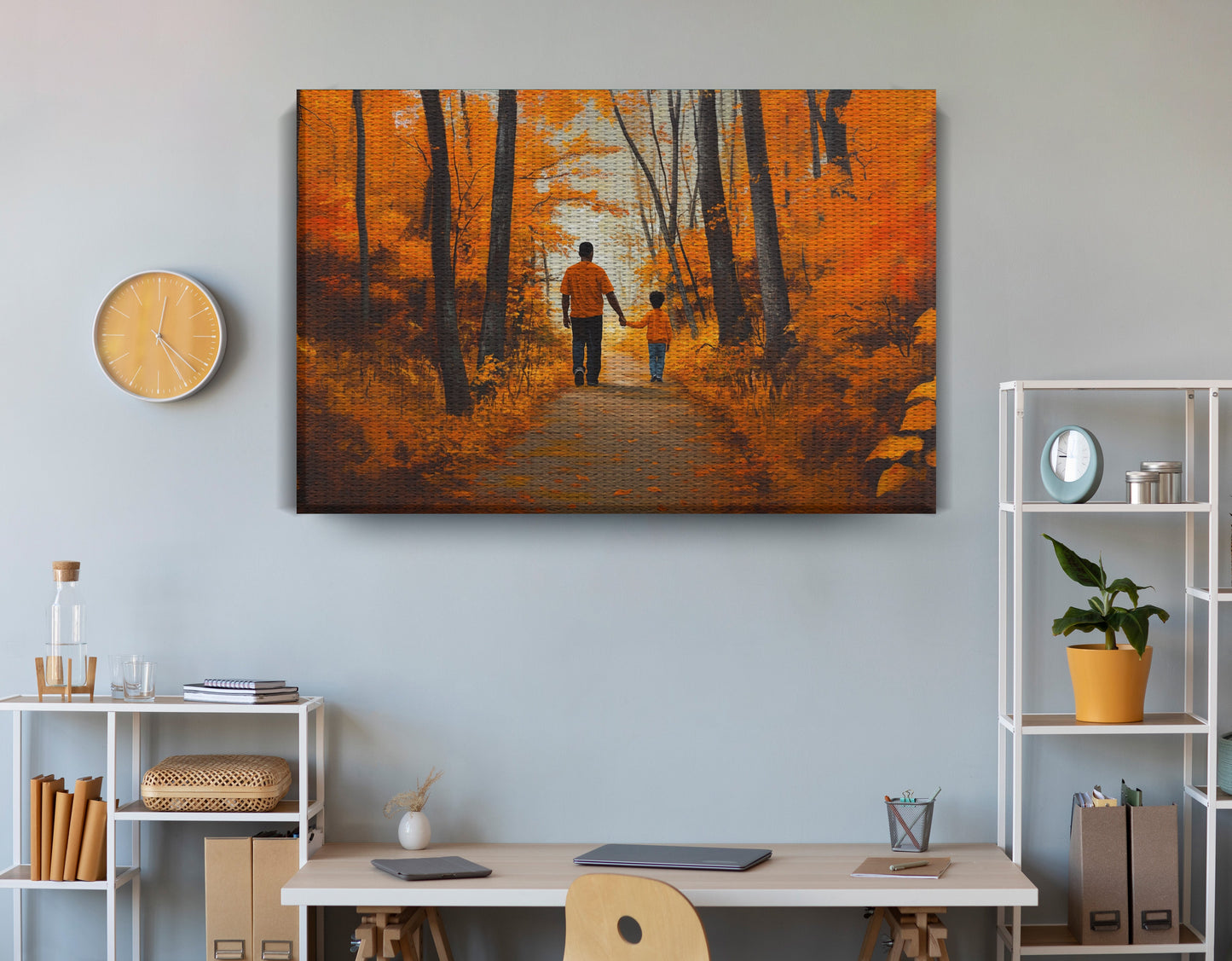Black Father and Daughter Forest Black man wall art view 18