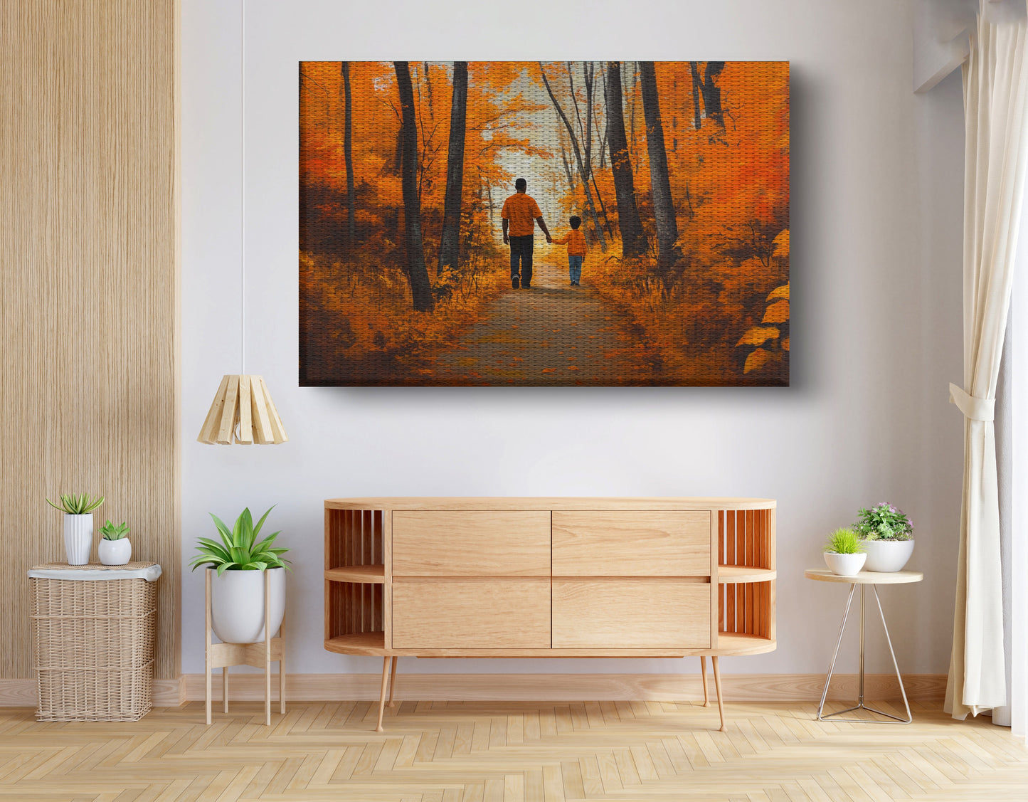 Black Father and Daughter Forest Black man wall art view 14