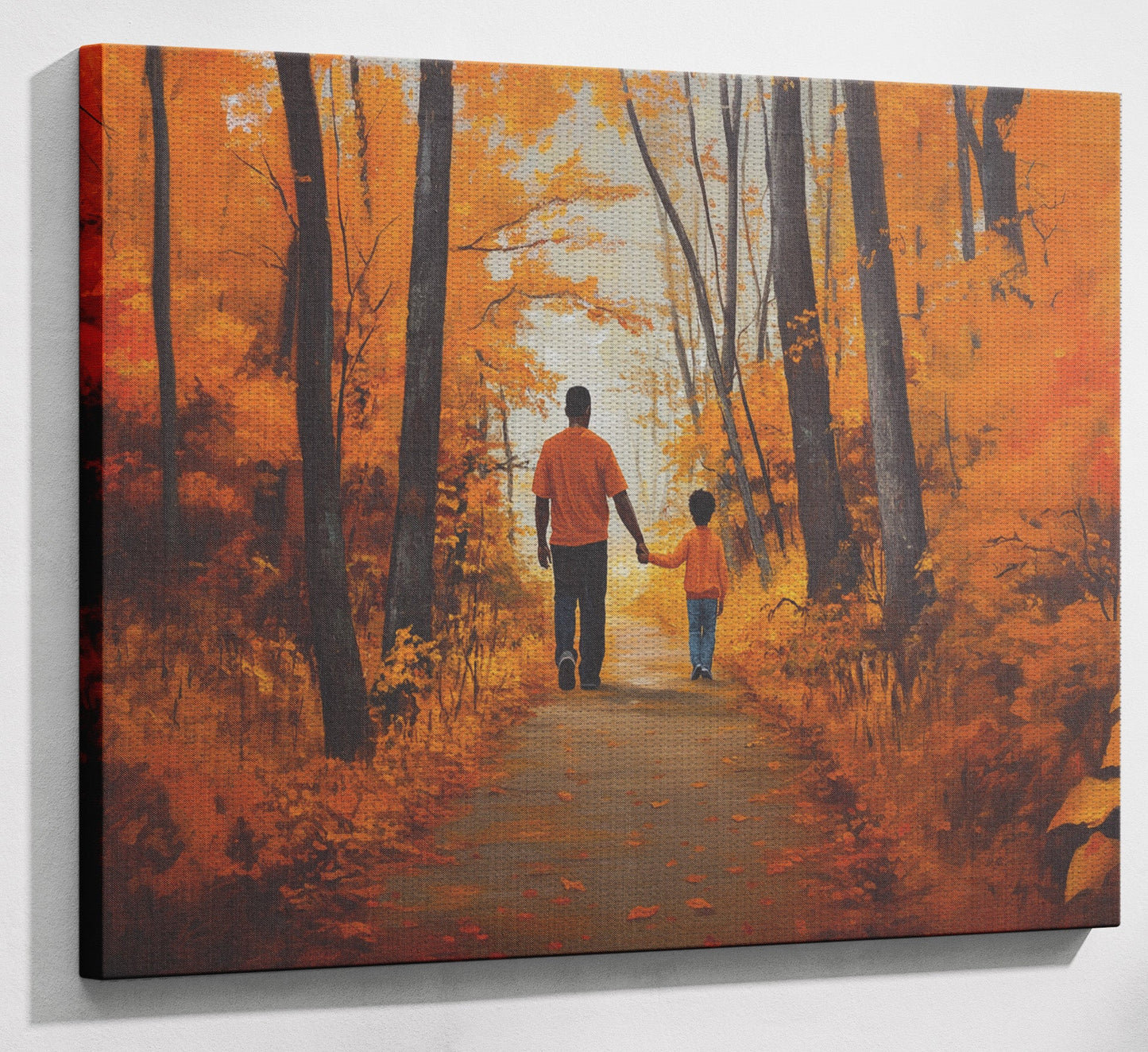 Black Father and Daughter Forest Black man wall art view 13