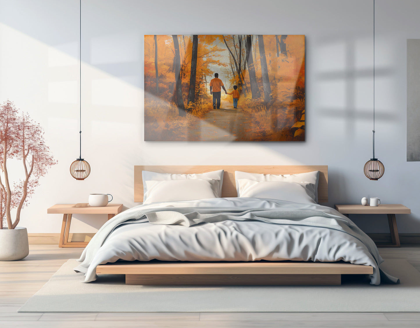 Black Father and Daughter Forest Black man wall art view 21