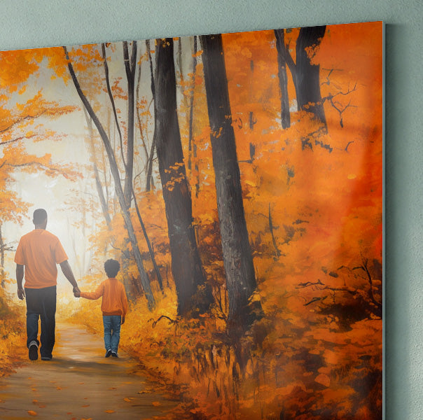 Black Father and Daughter Forest Black man wall art view 22