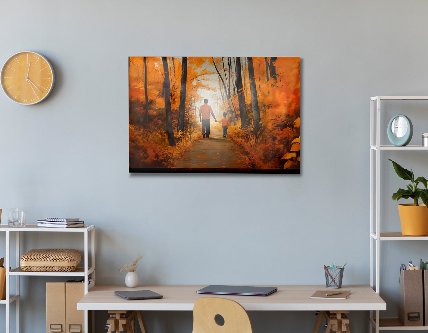 Black Father and Daughter Forest Black man wall art view 24