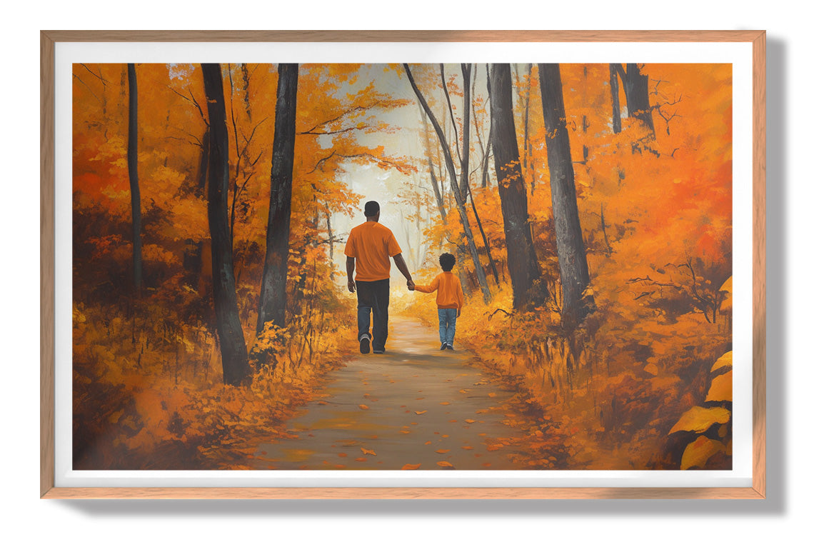 Black Father and Daughter Forest Black man wall art view 79