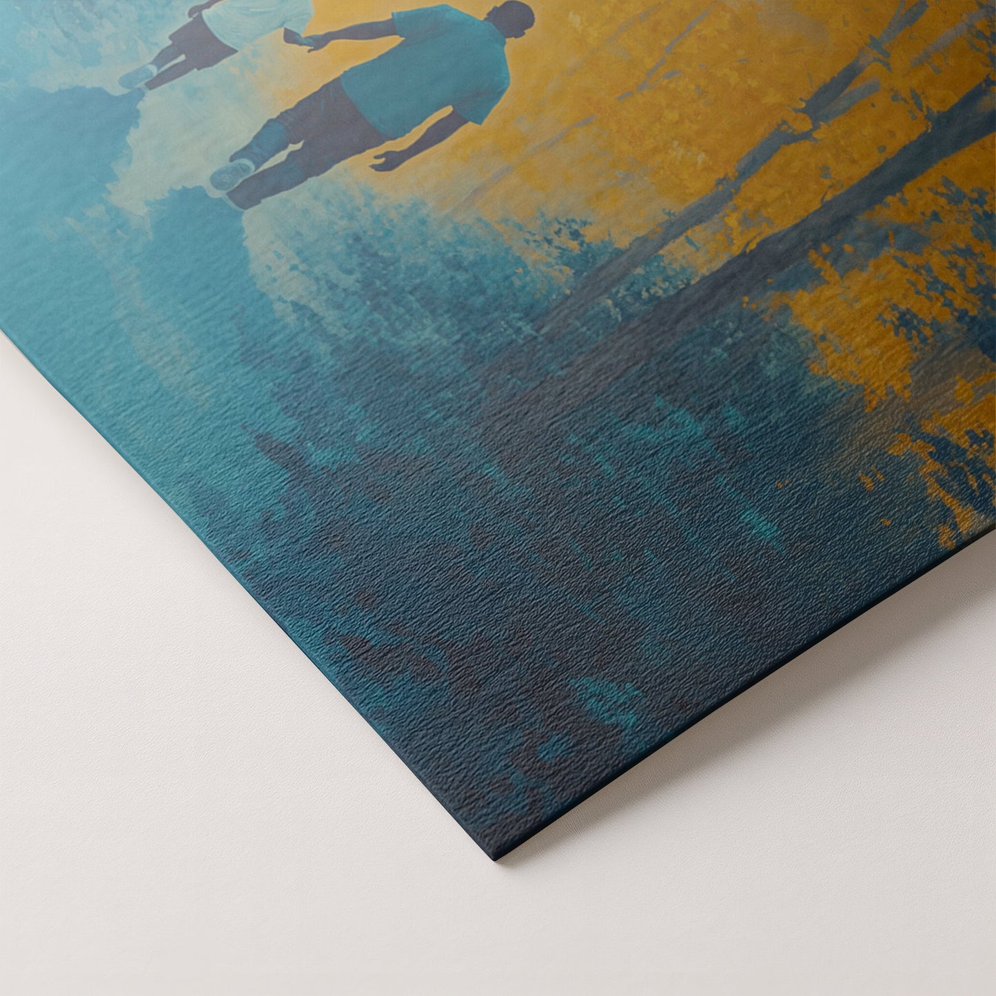 Black Father and Child Blue Forest Black family wall art artwork by MoomZee Artwork