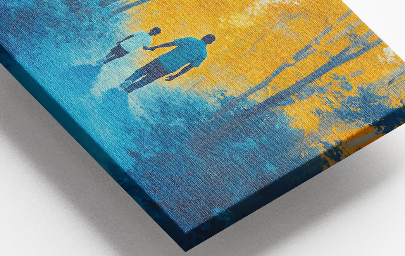 Black Father and Child Blue Forest Black family wall art view 16