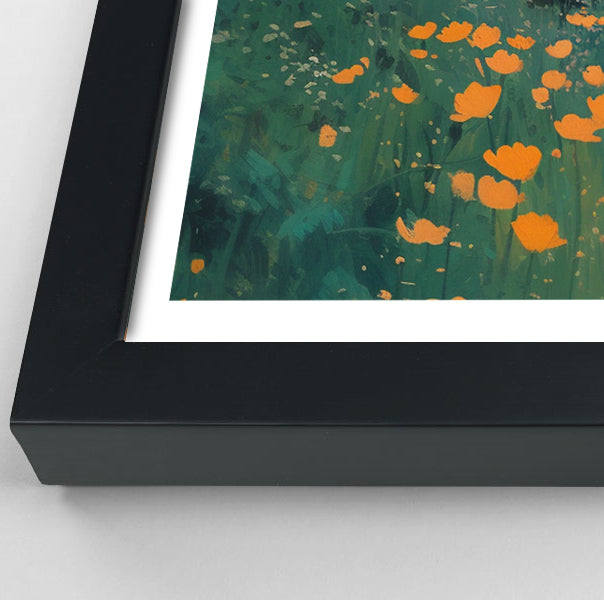 Black Father and Child Flower Field Black family wall art view 70