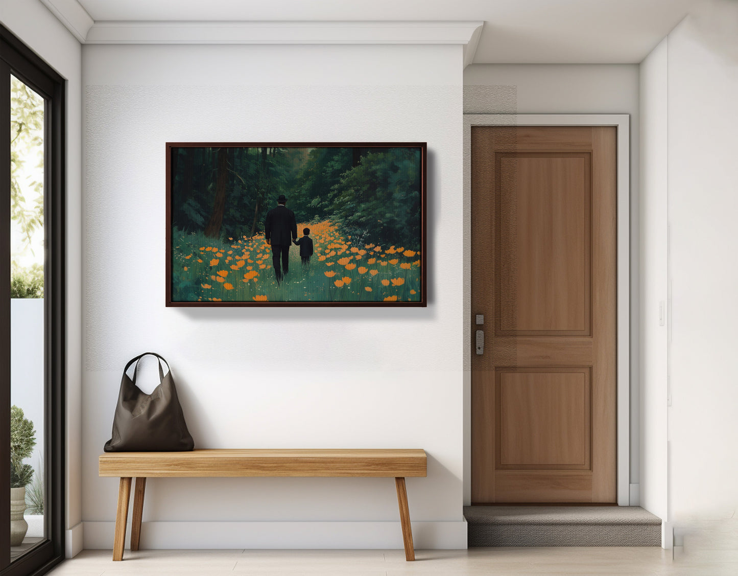 Black Father and Child Flower Field Black family wall art view 35