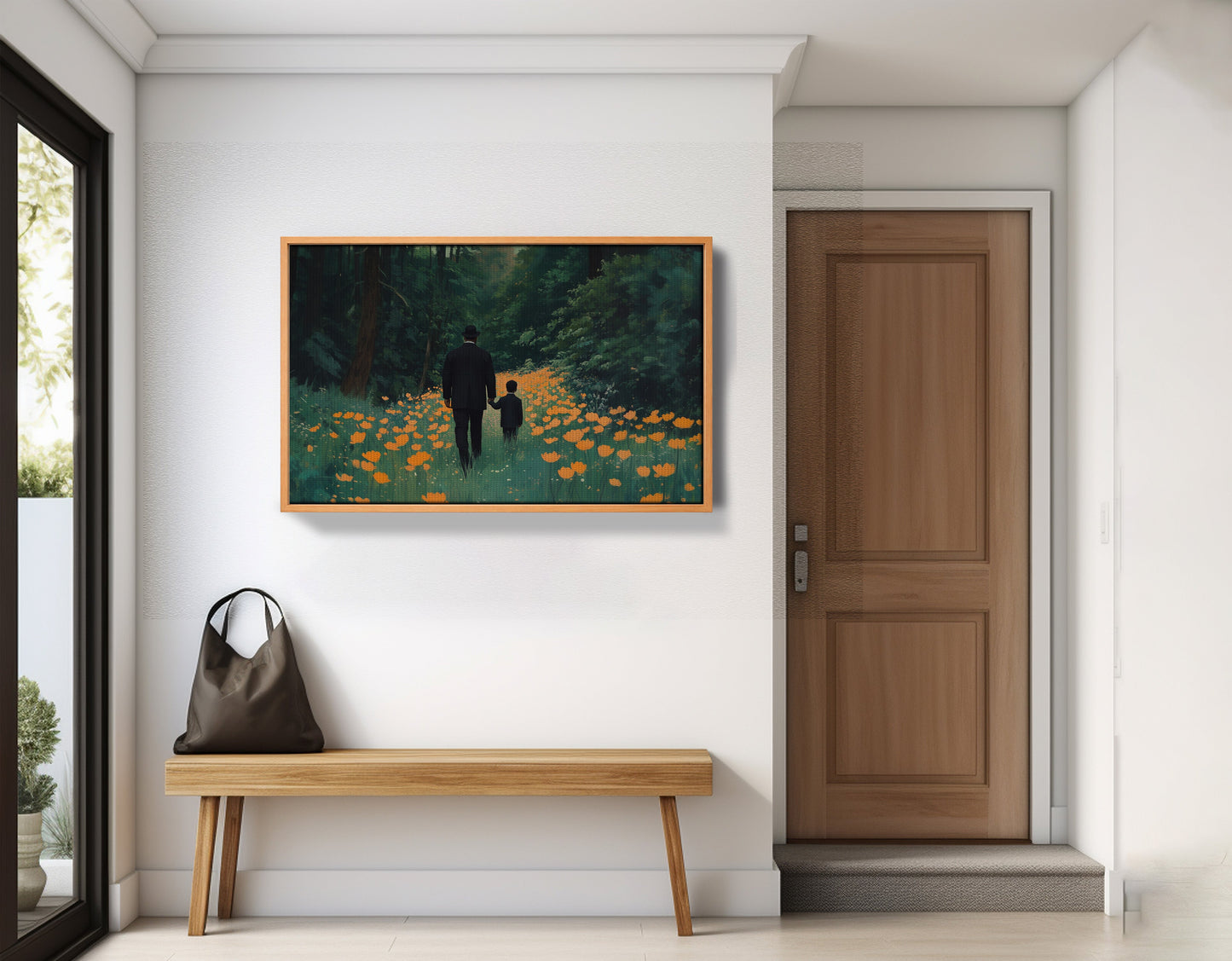 Black Father and Child Flower Field Black family wall art view 47