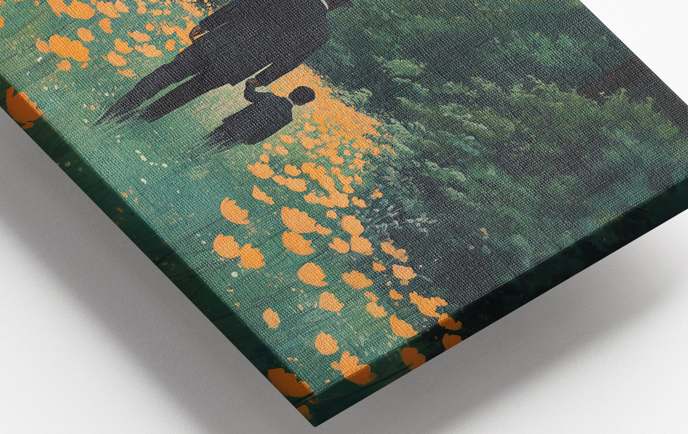 Black Father and Child Flower Field Black family wall art view 16