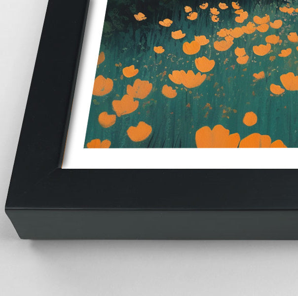 Black Father and Child Floral Path Black family wall art view 70
