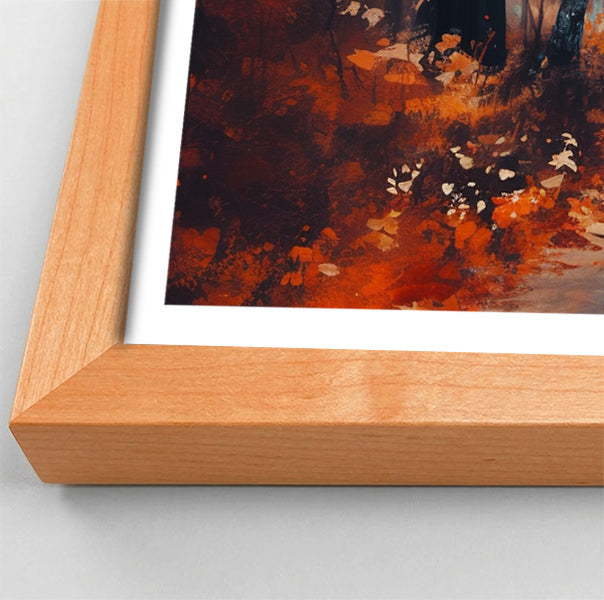 Black Father and Child Autumn Walk Black family wall art view 82