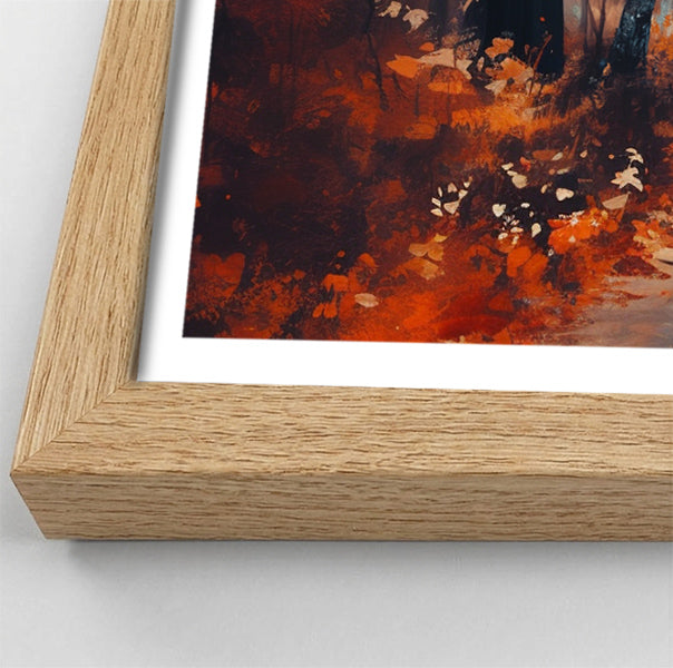 Black Father and Child Autumn Walk Black family wall art view 76