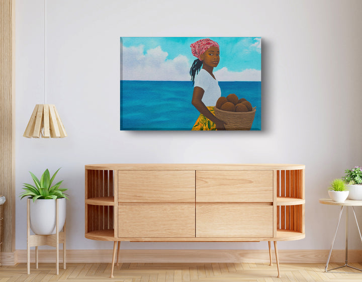 Black Girl Beach Portrait Wall Art