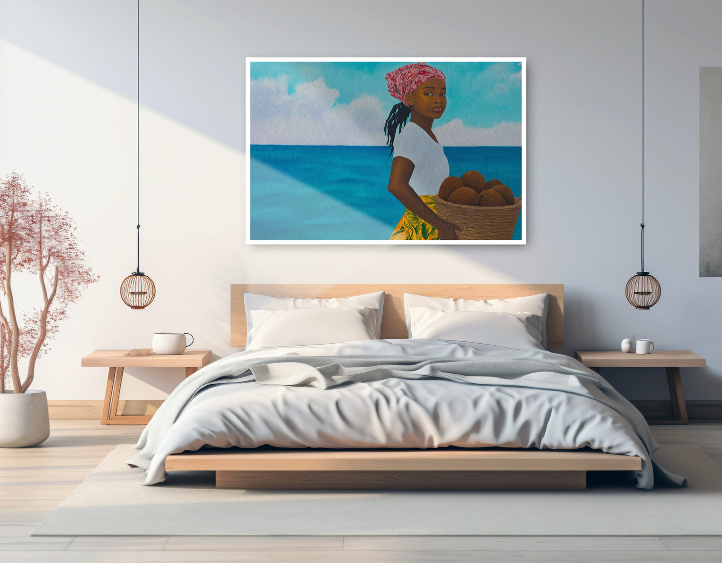 Black Girl Beach Portrait Black children wall art artwork view